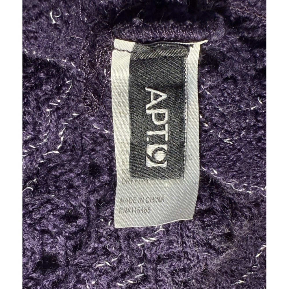 APT 9 Purple Chunky Knit Infinity Scarf with Silver Metallic Thread Accent - Picture 4 of 5